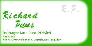 richard puns business card